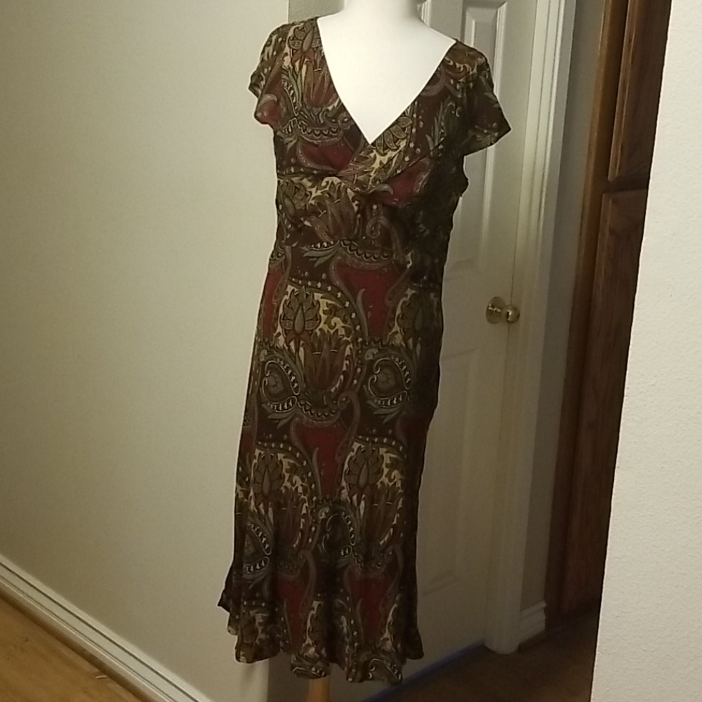 Loft Paisley & Flower print Dress Size 14